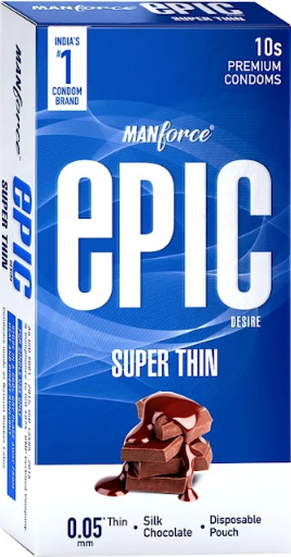 Manforce Epic Desire Super Thin Premium Condom Silk Chocolate